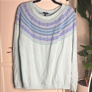 Talbots Light Green Sweater with Blue Details